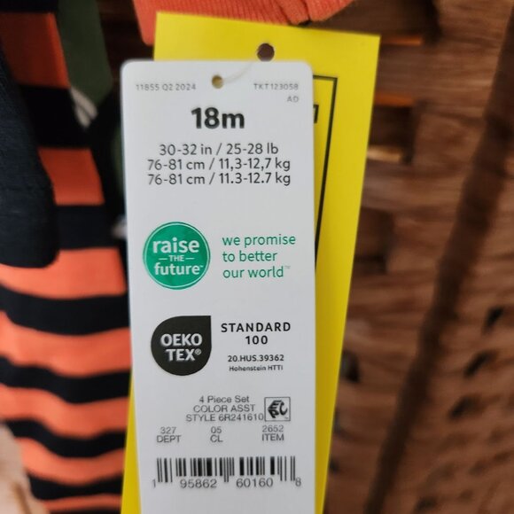 Carter's Kids 4-piece Halloween Dinosaur Pajama Set (2 outfits) - Size 18m - NWT - Picture 5 of 5